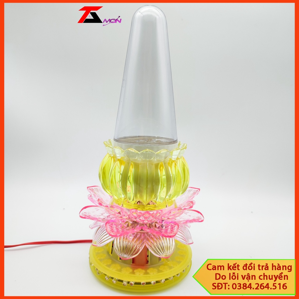 Đèn thờ hoa sen phun nước sáng 7 màu, Để bàn thờ gia tiên, Thờ Phất, Đèn Bàn Thờ Sen Lớn, Đài Sen Tự Đổi Màu