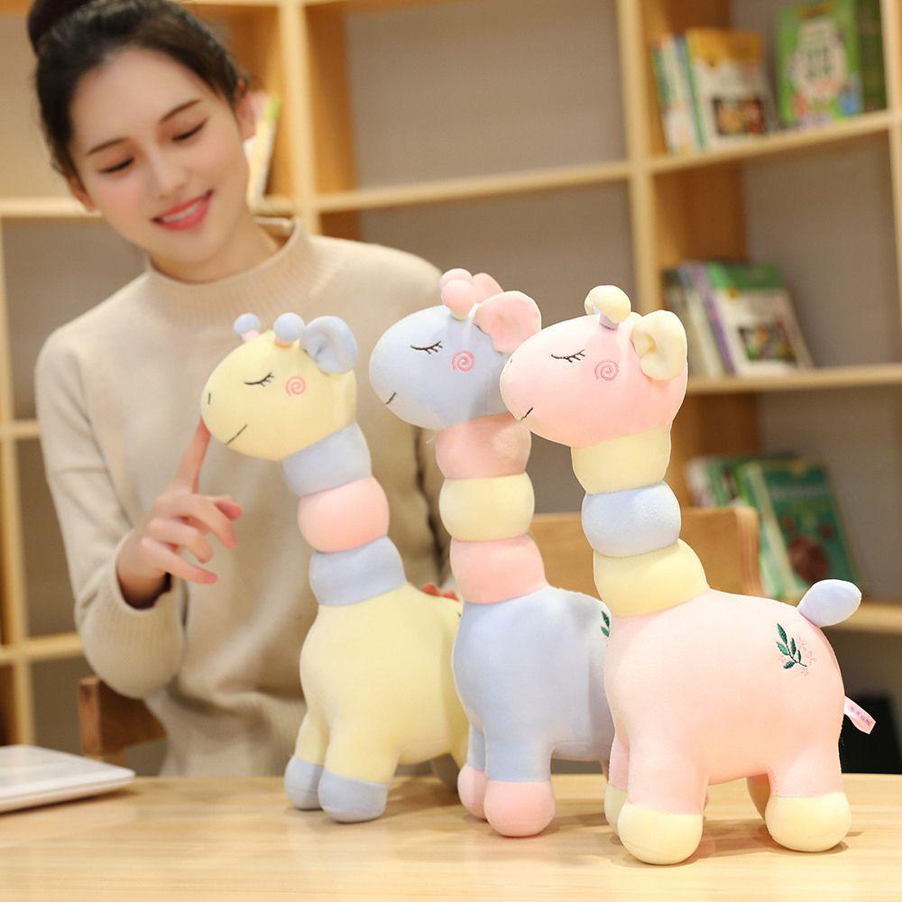 Đồ chơi nhồi bông Hình Hươu Cao Cổ Hoạt Hình Trang Trí Nhà Cửa