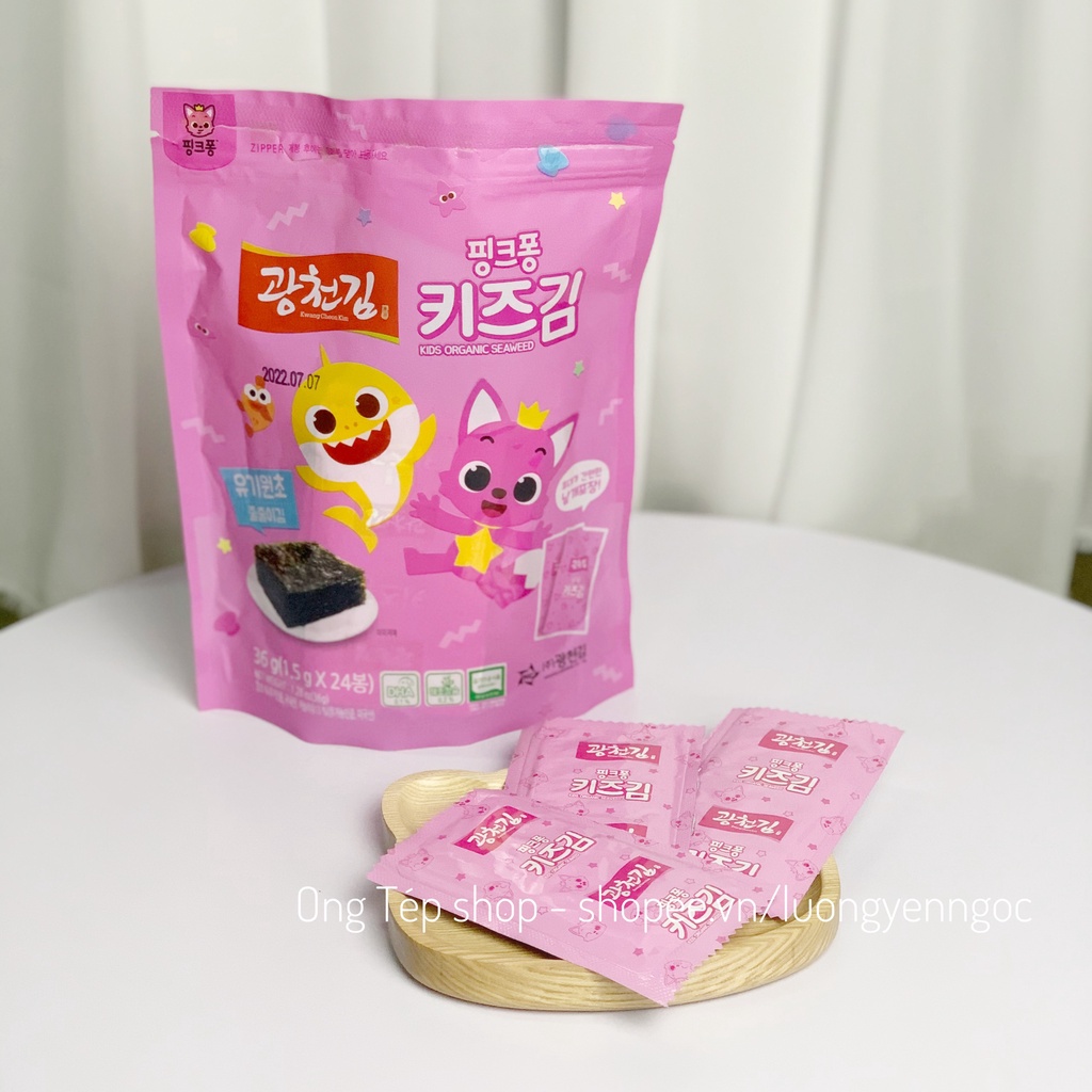 [PINKFONG] Rong biển ăn liền hữu cơ Hàn Quốc bổ sung DHA cho bé từ 12 tháng tuổi, lẻ 1 gói nhỏ mẫu mới