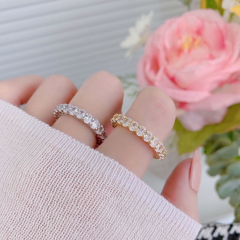 Nhẫn mạ vàng 14K đính đá zircon đơn giản