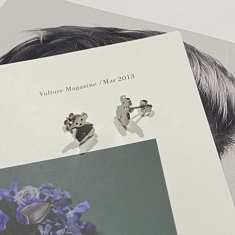 Hoa Tai Mặt Hình Gấu Phong Cách Hip-Hop