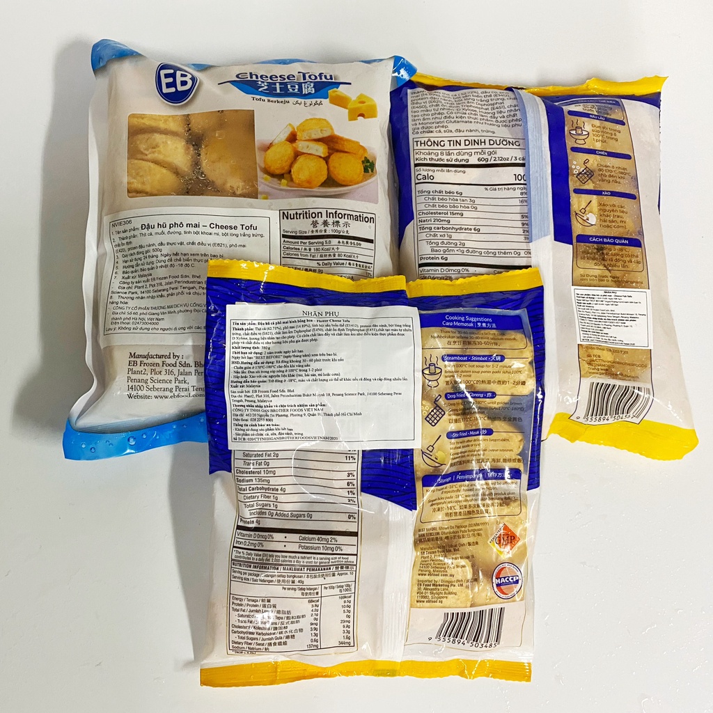 Đậu Hũ Phô Mai EB Viên Thả lẩu Malaysia Tàu hũ phô mai Siêu Thị Lẩu