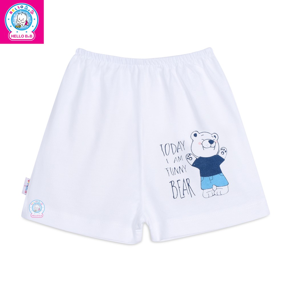 QL0128 Quần đùi cotton Hello BB - Hello B&amp;B màu trắng