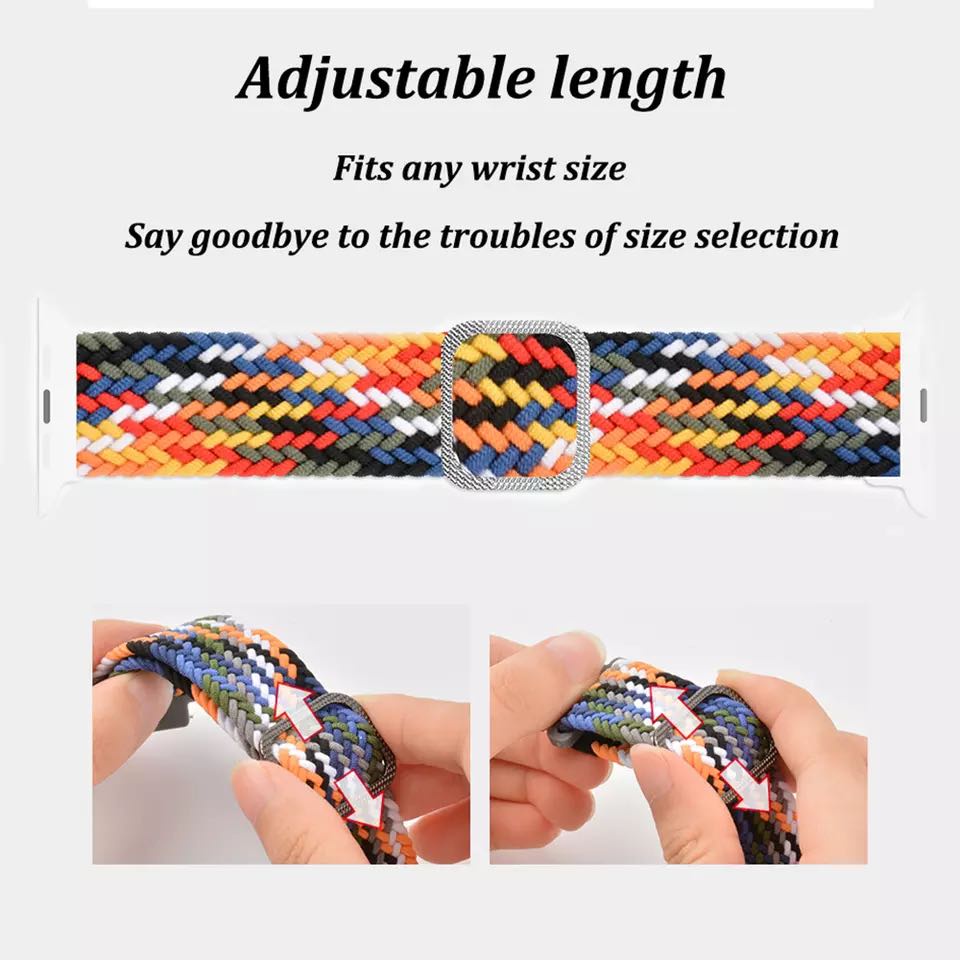 Dây đeo nylon bện tuỳ chỉnh thích hợp cho Apple Watch Ultla 49mm 45mm 41mm 44mm 42mm 40mm 38mm 8 7 6 Se 5 4 3 2 1