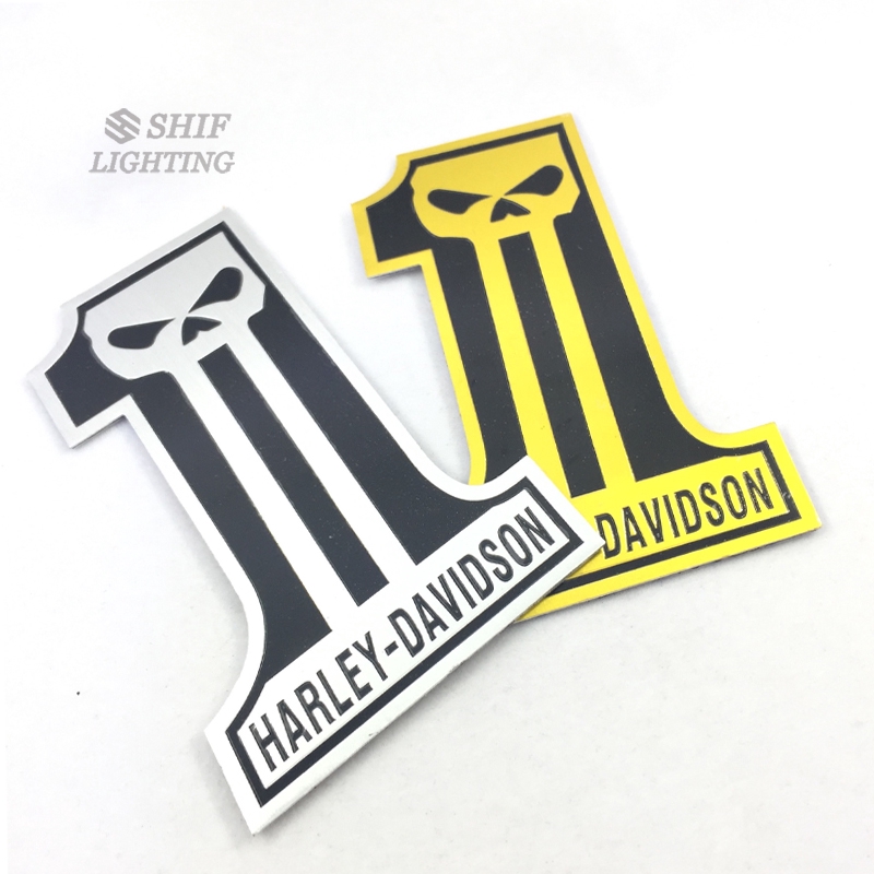 Sticker dán xe Harley Davidson hình đầu lâu bằng nhôm