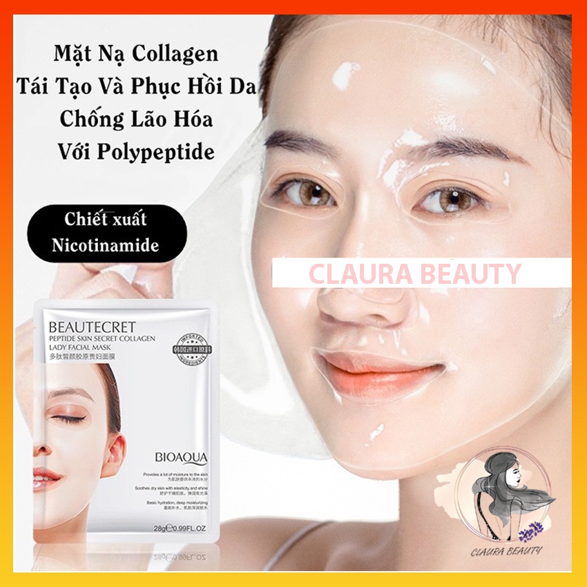[CHÍNH HÃNG] Mặt Nạ Thuỷ Tinh Dạng Thạch Collagen 24K BIOAQUA Trong Suốt , Mặt Nạ Cấp Ẩm, Trẻ Hoá Da,CLAURA BEAUTY