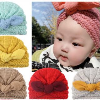 MŨ TURBAN LEN CHO BÉ 0-18 THÁNG
