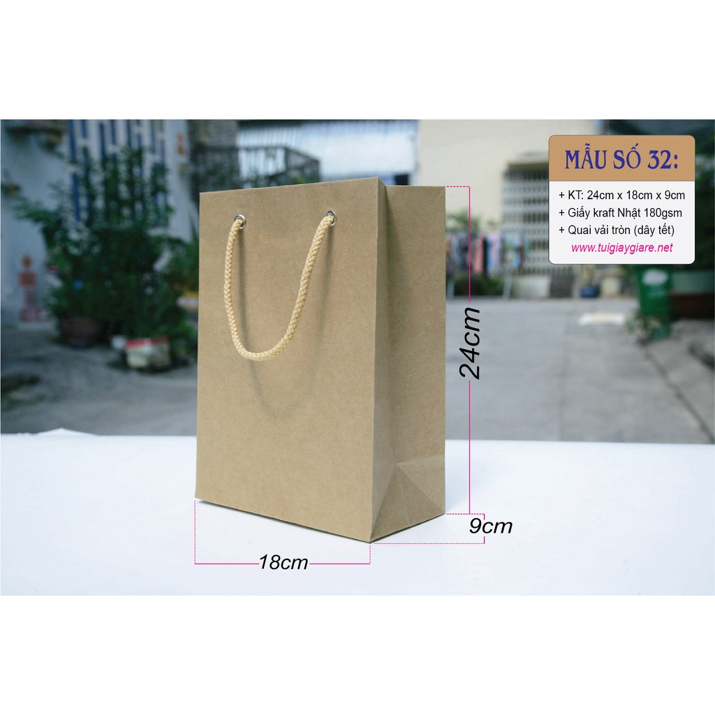 25 cái - Túi giấy kraft xi măng đựng quà tặng thời trang mỹ phẩm hộp thực phẩm = Mẫu số 32
