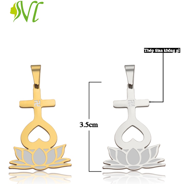 Dây chuyền titan Thiên Tâm đế hoa sen phật không đen dị ứng sài nước thỏa mái