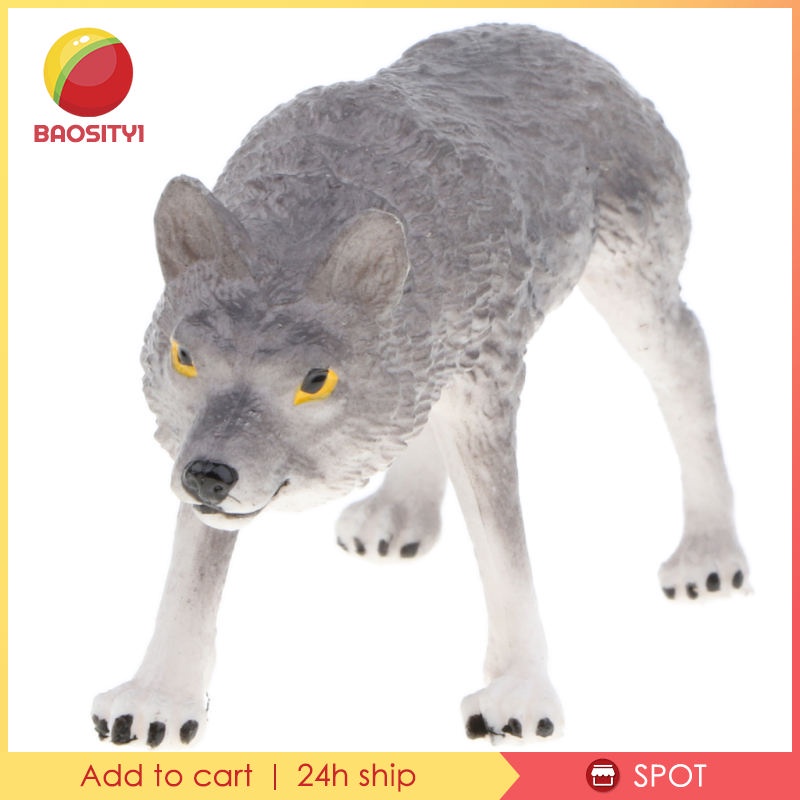 [Baosity1] Mô Hình Sói Xám Đứng 3 Inch Đồ Chơi Giáo Dục Tự Nhiên Cho Trẻ Em