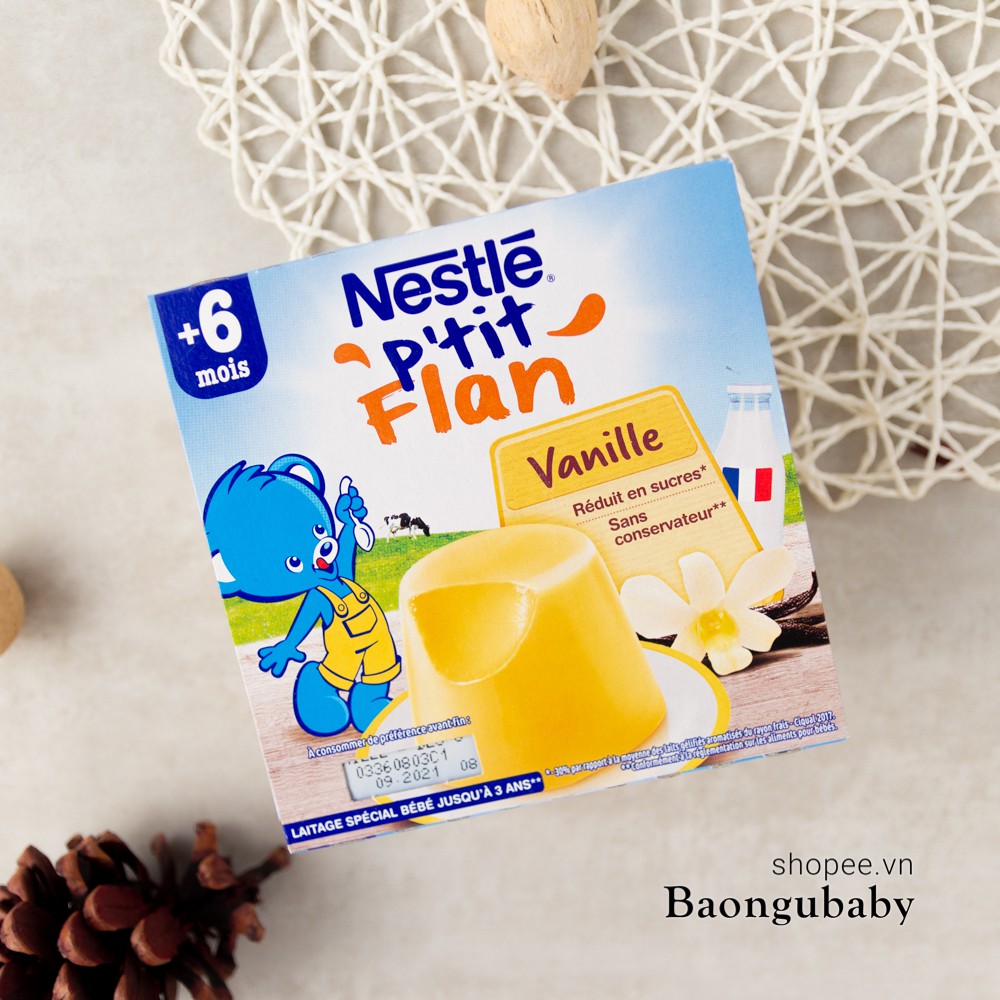 [Đồ ăn dặm cho bé] Bánh flan Nestle cho bé ăn dặm trên 6 tháng, vị vani, chocolate//  Váng sữa Nestle cho bé từ 6th