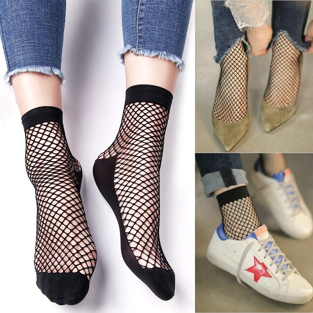 Tất lưới ngắn thoáng khí màu đen gợi cảm cho nữ MIHAN1