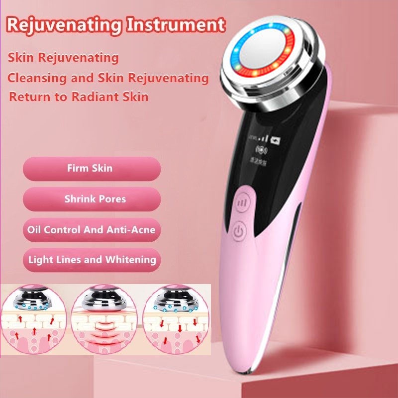 Máy Rửa Massage Mặt Ion 2 In 1 Làm Sạch Sâu &amp; Hấp Thụ Dưỡng Chất Bằng Công Nghệ Sóng Âm (Tặng Kèm Dây Sạc)