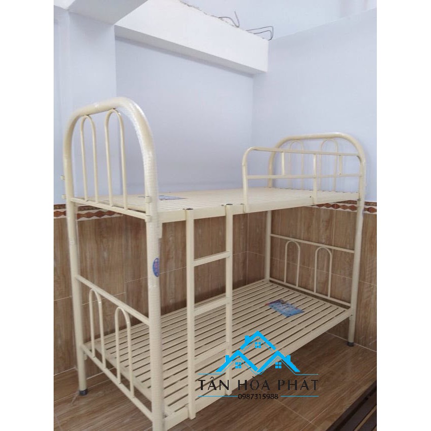 Giường Sắt 2 Tầng sắt cao cấp sơn tĩnh điện Kích thước 1m2x1m2x1m7