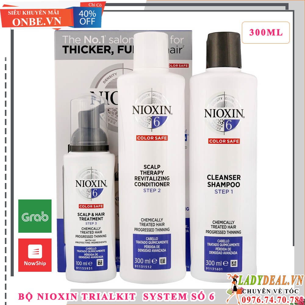 NIOXIN 6 | Bộ Chăm Sóc Tóc Nioxin 6 Cho Tóc Tạo Kiểu, Thưa, Rụng Nhiều 300ML