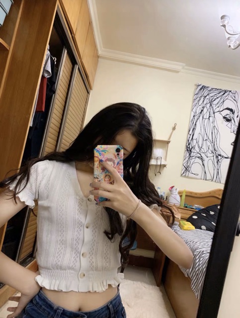 Áo thun áo len mỏng mùa hè cổ v áo croptop Jennie Blackpink M28 | BigBuy360 - bigbuy360.vn