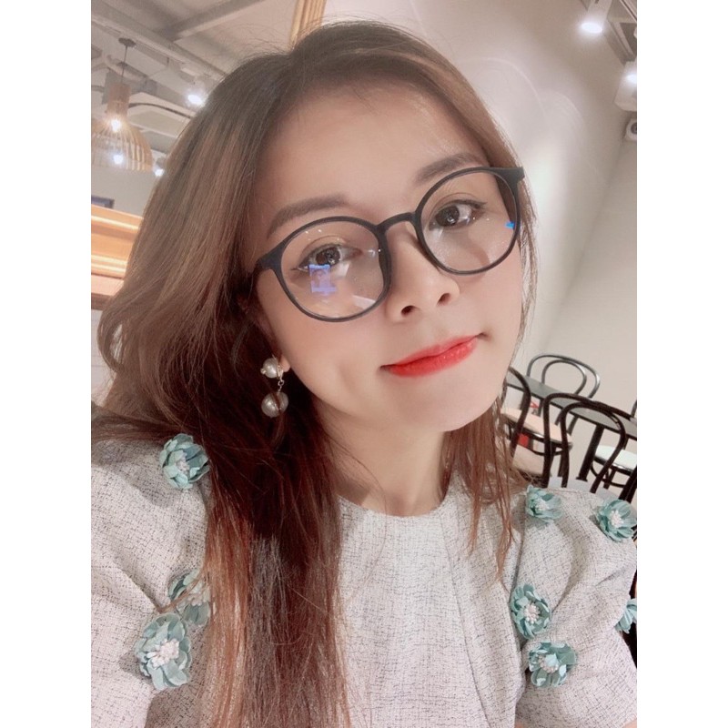 OO Đã Lắp Cận Oo Kính Có Độ Gọng Nhựa Dáng Mắt Bầu Lắp Độ Tuỳ Ý