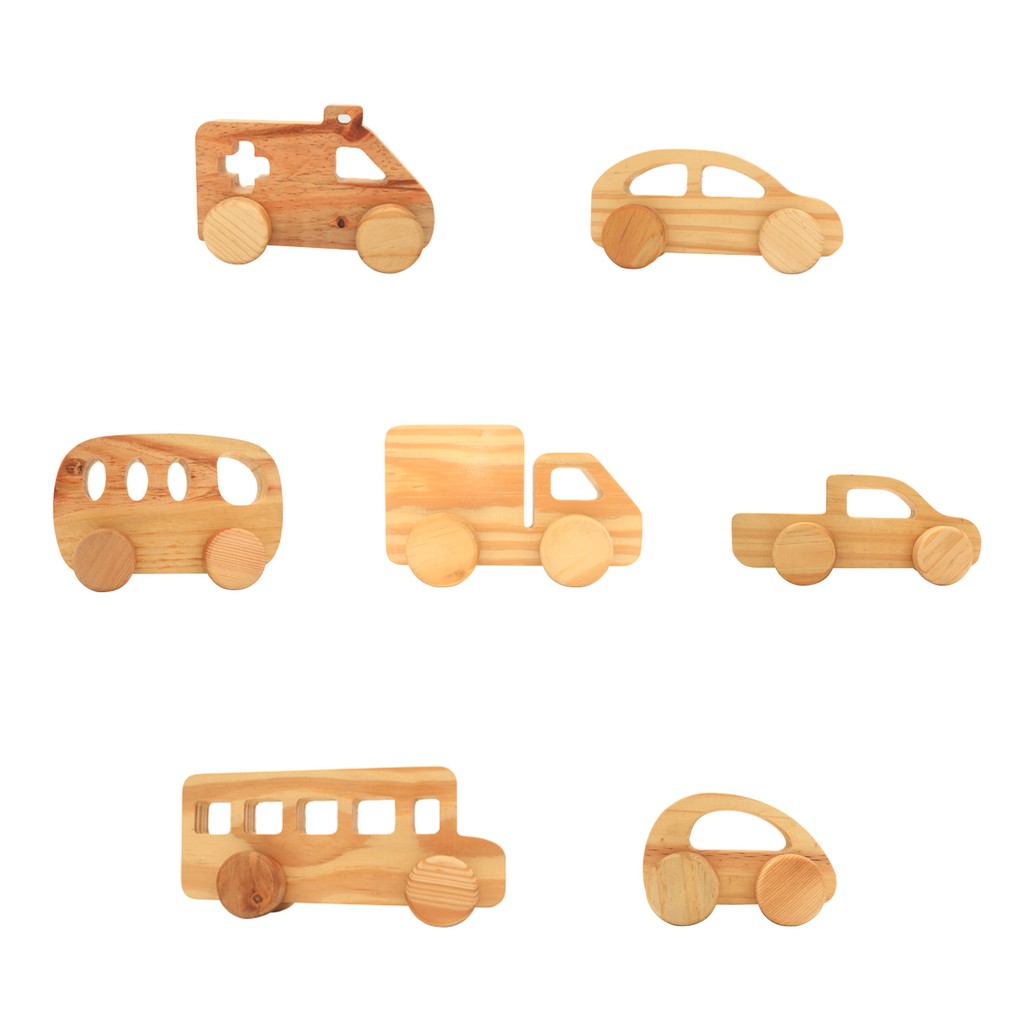 7 Xe Đồ Chơi Gỗ Cho Bé