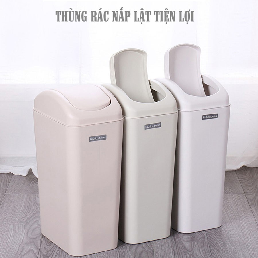 Thùng đựng rác nắp lật kèm khay giữ túi nilong nắp lật 13L nhựa INOHA - R10 MỚI