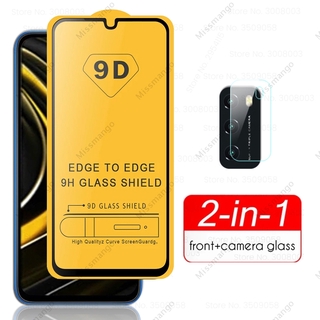 Kính Cường Lực 9d 2 Trong 1 + Miếng Dán Bảo Vệ Camera Cho Xiaomi Poco M3