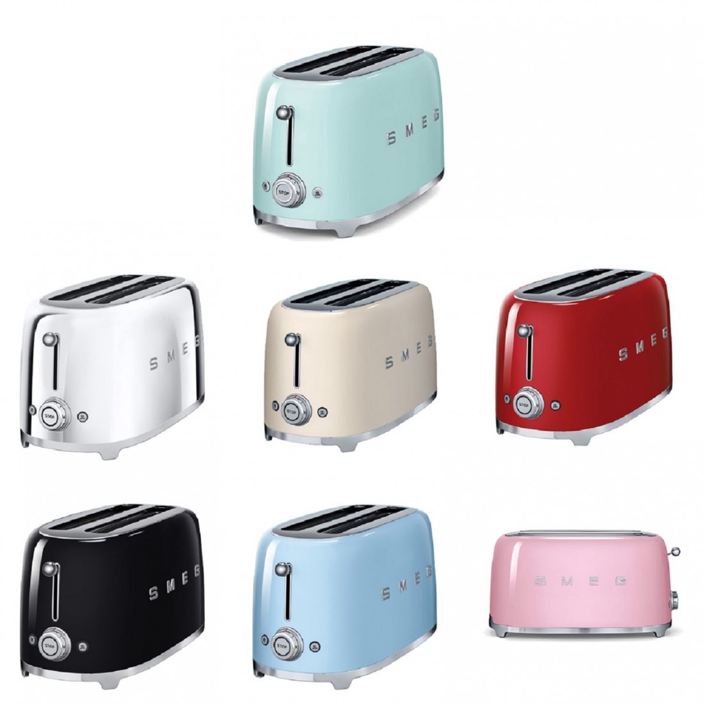 Máy nướng bánh mì Smeg - TOASTER TSF01 - Chất liệu Cromargan không gỉ.