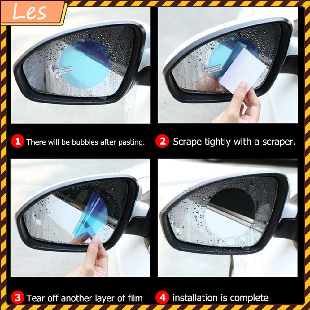 Set 4/ 8 miếng dán gương cửa sổ xe hơi nano chống bám hơi nước và nước mưa bảo vệ tiện lợi