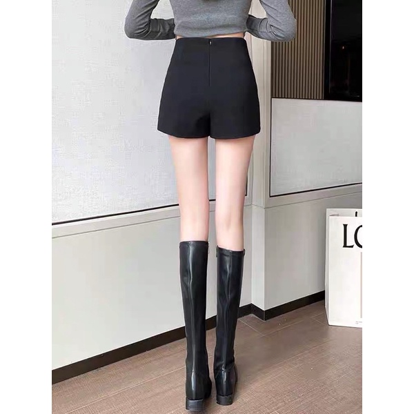 quần short lưng cao.quần đùi nữ dáng ôm khóa kéo dễ phối đồ | BigBuy360 - bigbuy360.vn