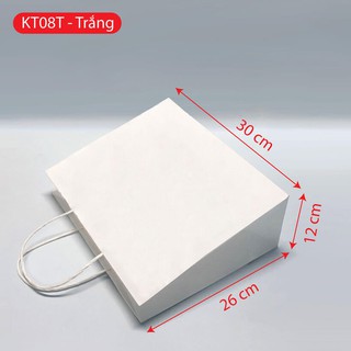 Túi giấy KT08T - Trắng (KT: 26 x 30 x 12)