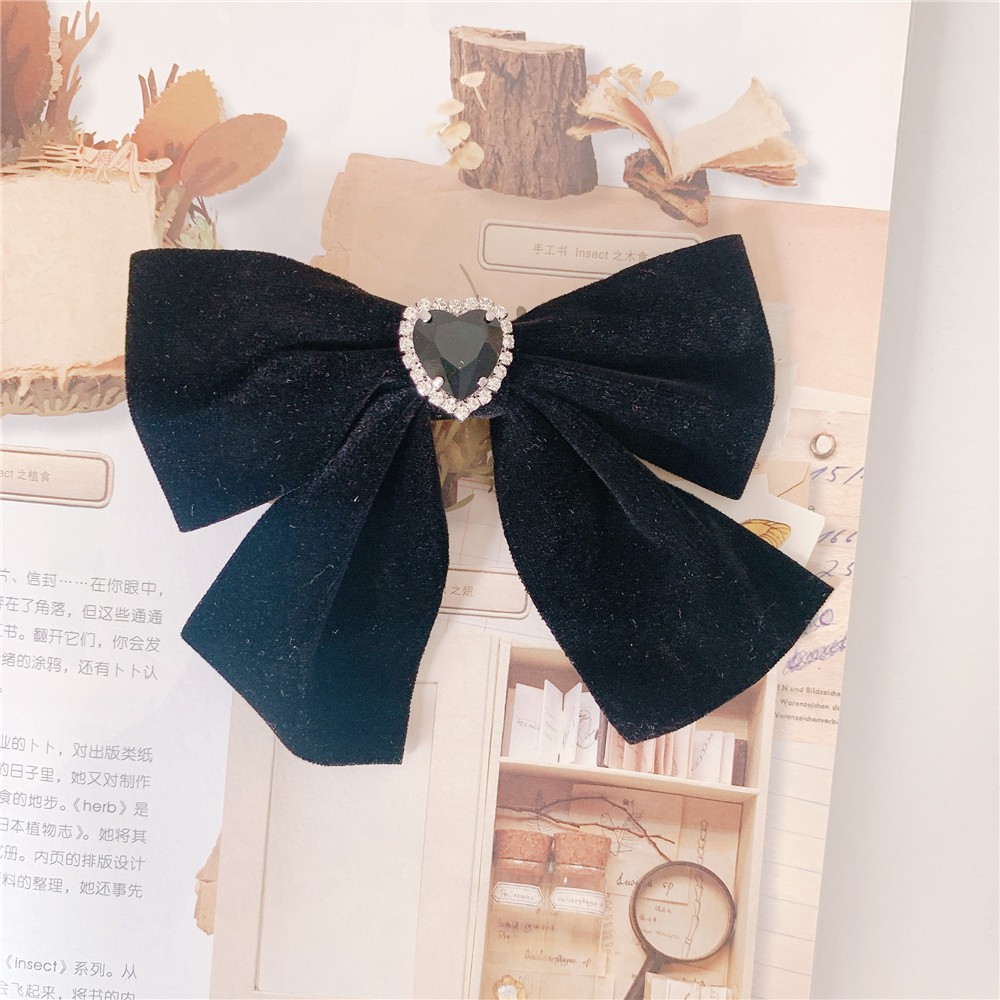 Kẹp Tóc Kim Cương Đen Cho Bé Gái Y2K