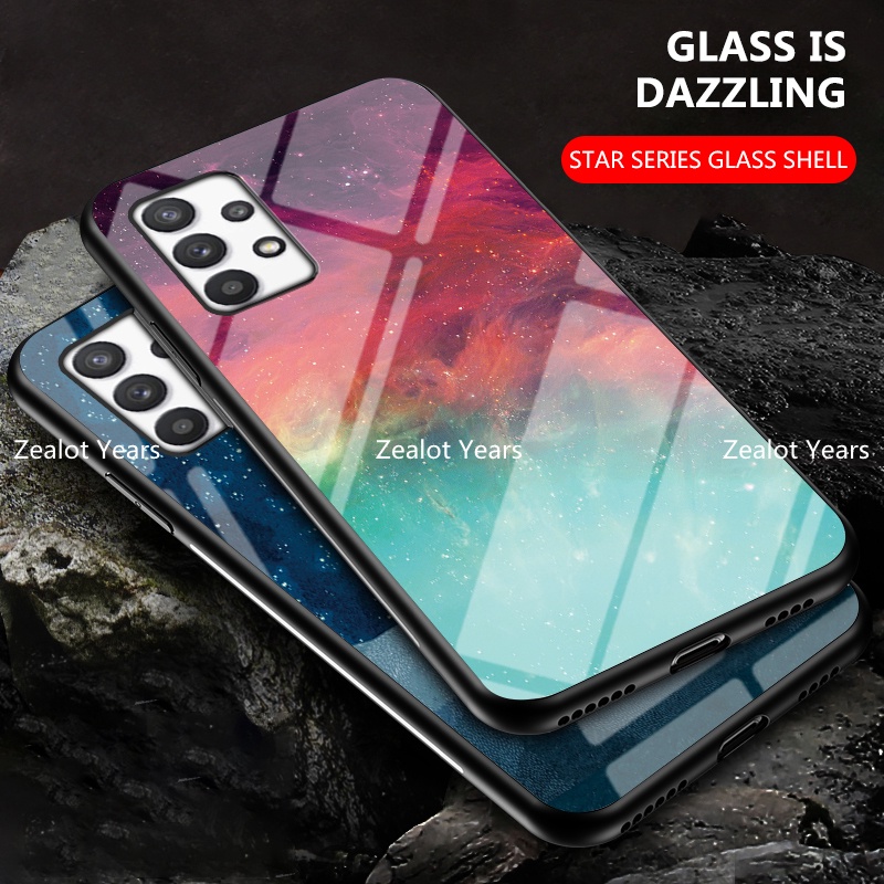 Ốp Điện Thoại Kính Cường Lực Cứng Viền Silicone Mềm Chống Sốc Cho Samsung Galaxy A53 A33 A23 A13 4G A73 5G A04s