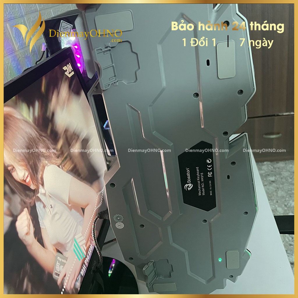 Bàn Phím Cơ Gaming Chơi Game BOSSTON MK915 LED RGB Bàn Phím Máy Tính Có Dây PC LED 105 Phím - Điện Máy OHNO