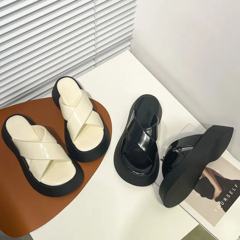 Dép Sandal Mùa Hè Đế Dày Quai Chéo Hợp Thời Trang Cho Nữ