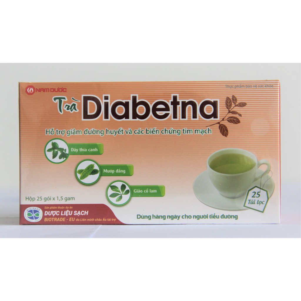 Trà Diabetna⚡Hỗ trợ điều trị đái tháo đường từ Dây thìa canh chuẩn hóa, mướp đắng, giảo cổ lam - Dạng túi lọc TIỆN LỢI