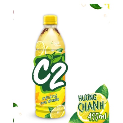 Trà xanh C2 hương chanh/hương vải 455ml