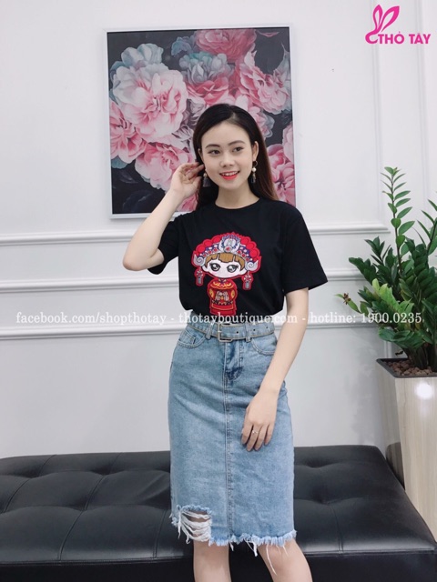 Nhập WAMS8 giảm 15%_ Chân váy jean dài phom chữ A, rách xẻ sau 1760 | BigBuy360 - bigbuy360.vn