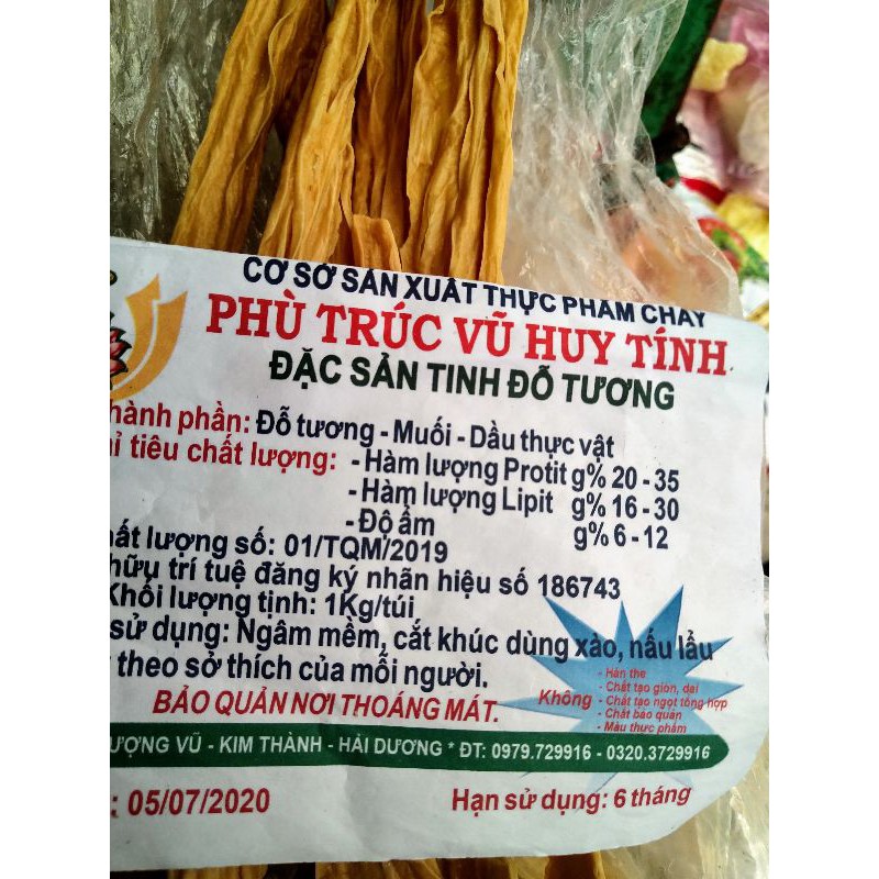 phù trúc/tàu hủ ky cây/váng đậu/mì căn hiệu Vũ Huy Tính 100g