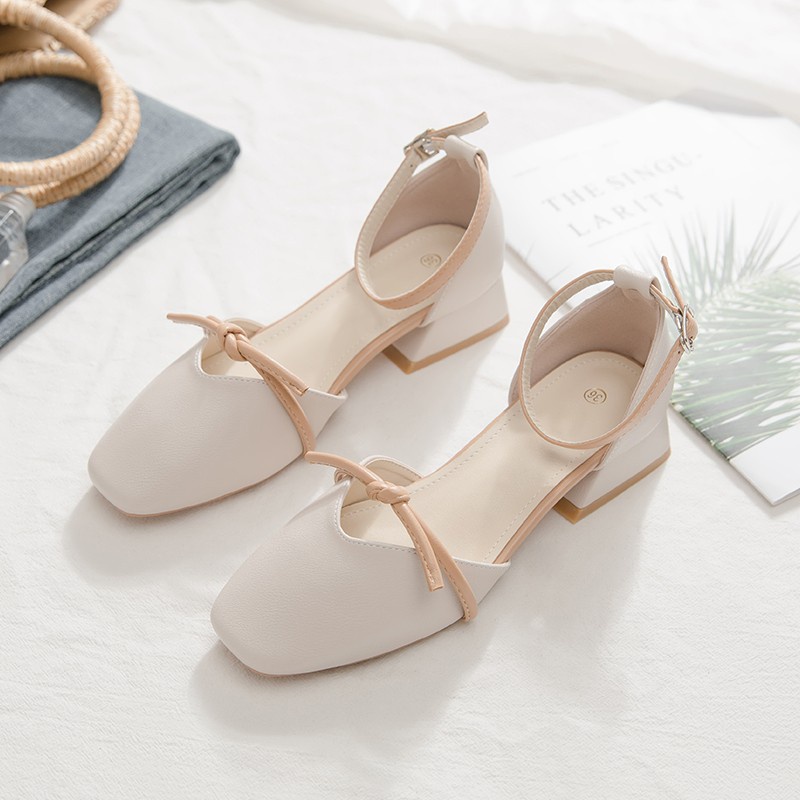 (ORDER) Giày cao gót tiểu thư mũi tròn da mềm BIG SIZE 34-42