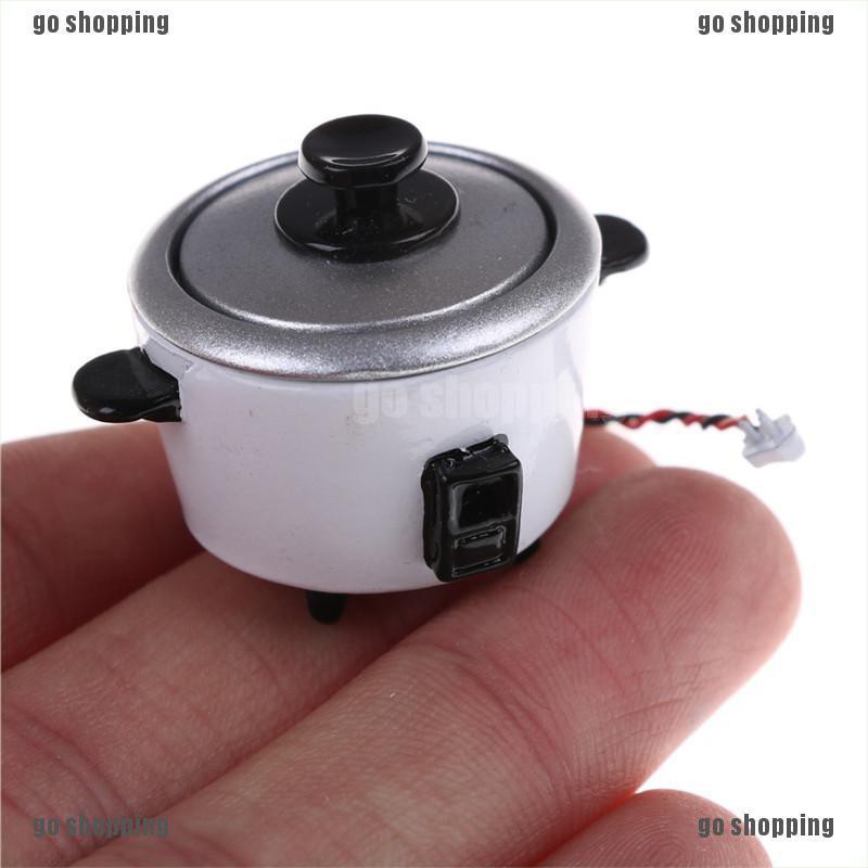 {go shopping}1:12 Dollhouse Miniature Kitchen Scene Props To Play Metal Rice Cooker Pocket Model