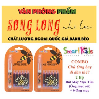 Bút Máy Viết Chữ Đẹp, Mực Tím ống mực rời + 6 Ống mực, viết Êm trơn, mực chảy đều, nét Thanh thoát - TH Smartkid