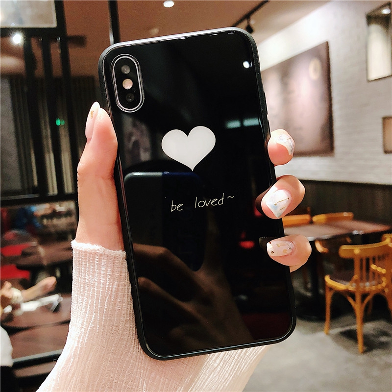 Ốp lưng iphone mặt kính cường lực tim 6/6s/6plus/6s plus/7/8/7plus/8plus/x/xs/xs max/11/11pro max
