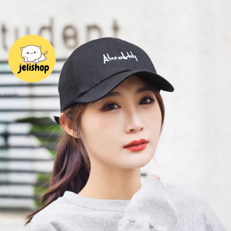 Mũ lưỡi trai ❤️ Nón kết thêu chữ Absolutely nam nữ Unisex chất liệu vải dù thoáng mát Jelishop