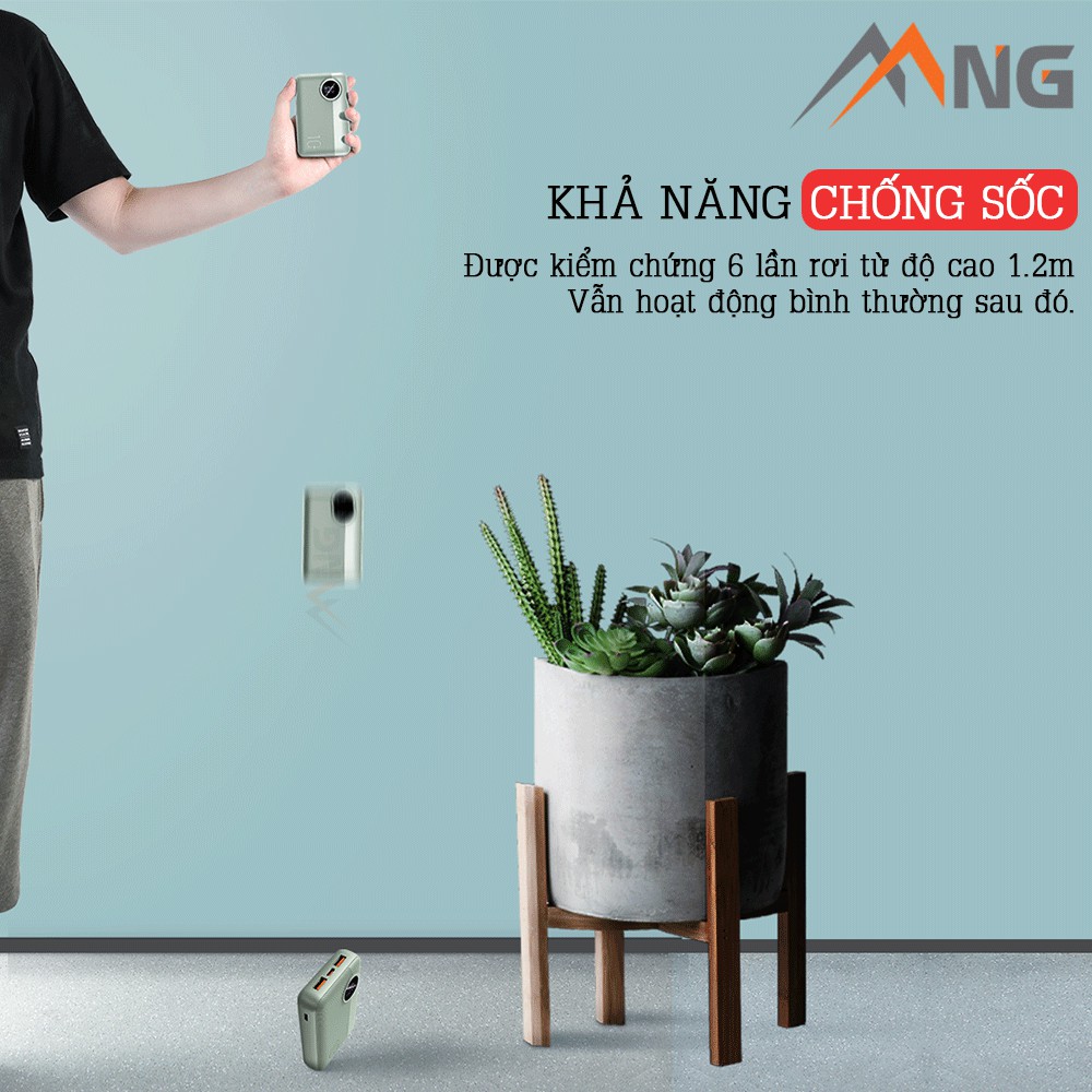 Pin sạc dự phòng mini Rockspace P75 pro dung lượng 10000mAh thiết kế theo phong cách máy ảnh - Hàng chính hãng