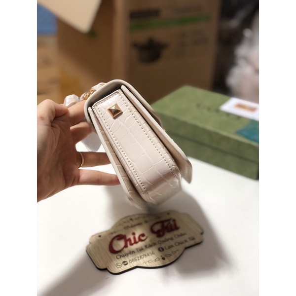 Túi xách nữ chữ CNKiss ĐINH SƯỜN RẮN KHOÁ MIU 18 bản dây xích đặc đeo vai - đeo chéo