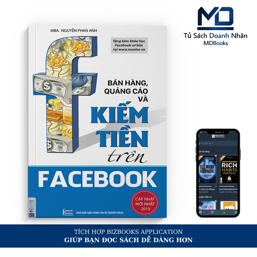 Sách - Bán Hàng Quảng Cáo Và Kiếm Tiền Trên Facebook – Kỹ Năng Marketing Và Bán Hàng – Đọc Kèm Apps