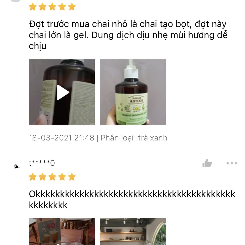 Dung dịch vệ sinh tạo bọt Apteka Green Pharmacy của nga, mùi hương thơm mát, giúp sạch da, kháng khuẩn tốt, 150ml