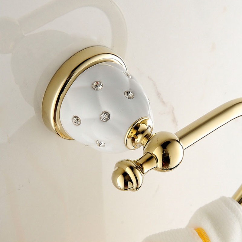 Giá Treo Khăn Hình Oval Mạ Vàng Phong Cách Châu Âu