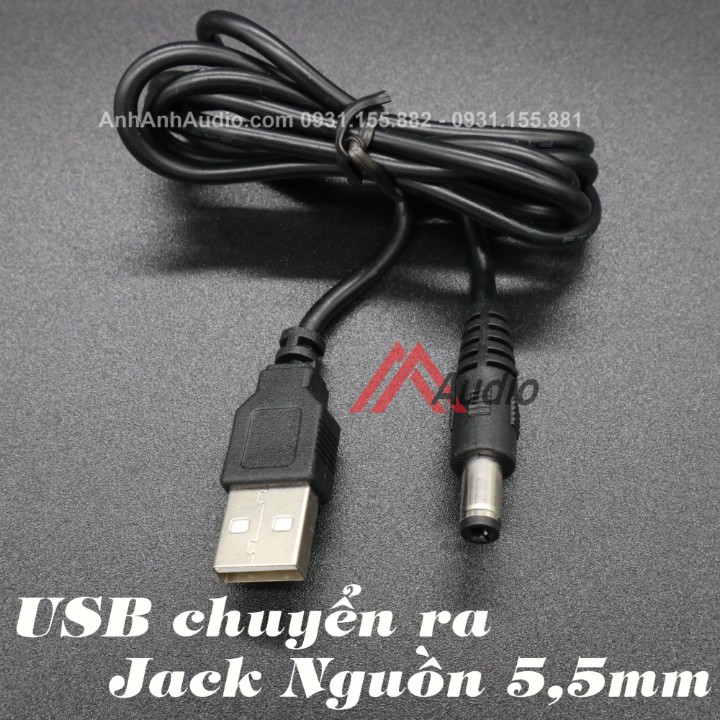 Dây USB ra Jack Nguồn 5.5mm