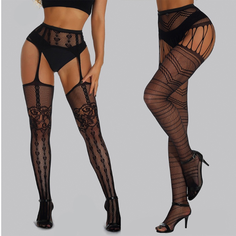 Youyo Quần Tất Lưới Rỗng Lưng Cao Co Giãn Gợi Cảm Cho Nữ Thi