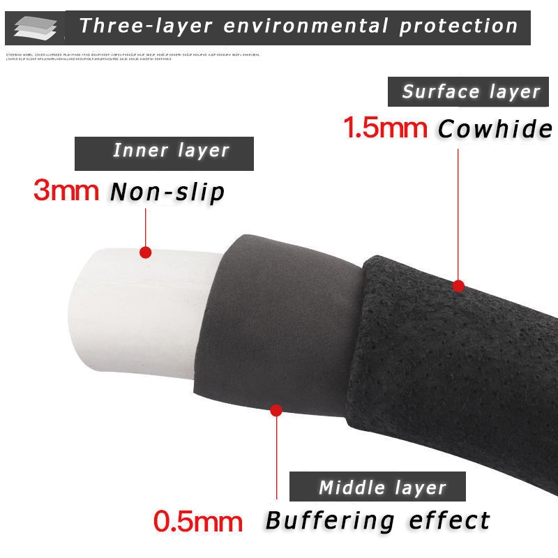 Vỏ Bọc Vô Lăng 38Cm Bằng Da Không Trượt Thoáng Khí Cho Mitsubishi