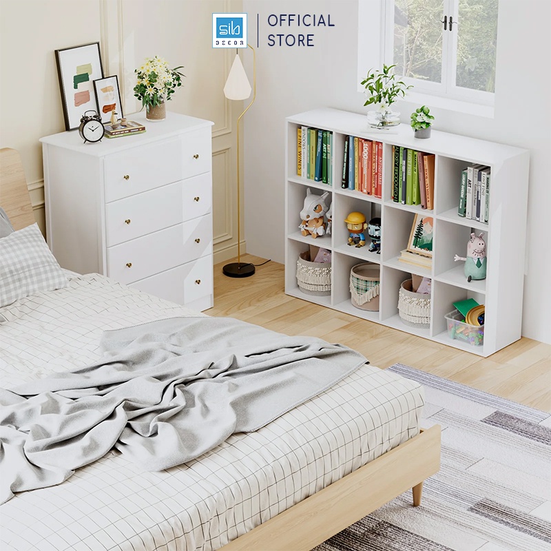 Kệ Sách Cube Thương Hiệu SIB Decor Kích Thước 120 x 90.5 x 30cm